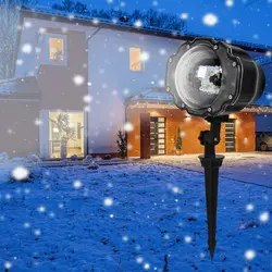 СВЕТОДИОДНЫЙ свет снегопад удаленного Управление Рождество падает снег проектор Огни Праздник Рождества Христова Снежинка проектор