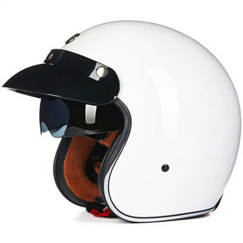 Классический ретро мотоциклетный шлем 3/4 с открытым лицом мотоциклетный шлем с черными солнцезащитными очками и козырьком для шлема для взрослых - Цвет: 6