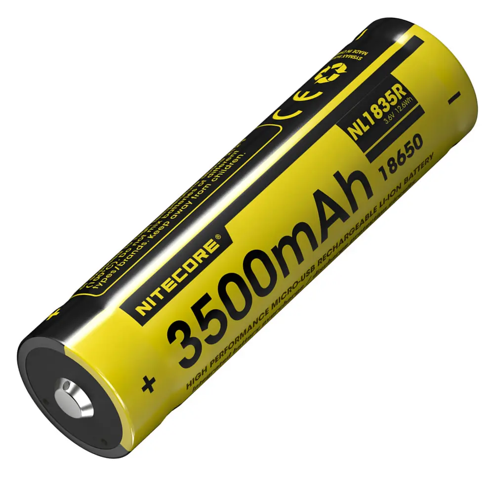 NITECORE NL1835R 3500 мАч Высокопроизводительный встроенный Micro-USB порт зарядки перезаряжаемый Liion аккумулятор 12.6Wh 3,6 V Кнопка Топ 18650