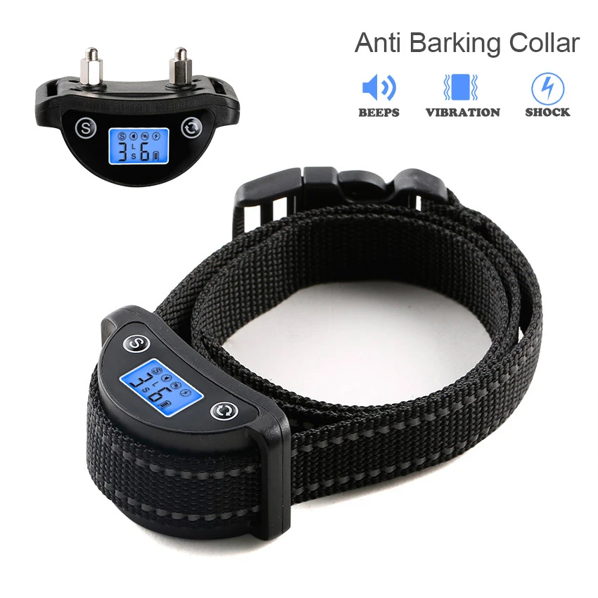 Collier Anti-aboiement pour chien, Vibration, choc électrique,  entraînement, Rechargeable IP5, étanche, pour grands, moyens et petits  chiots
