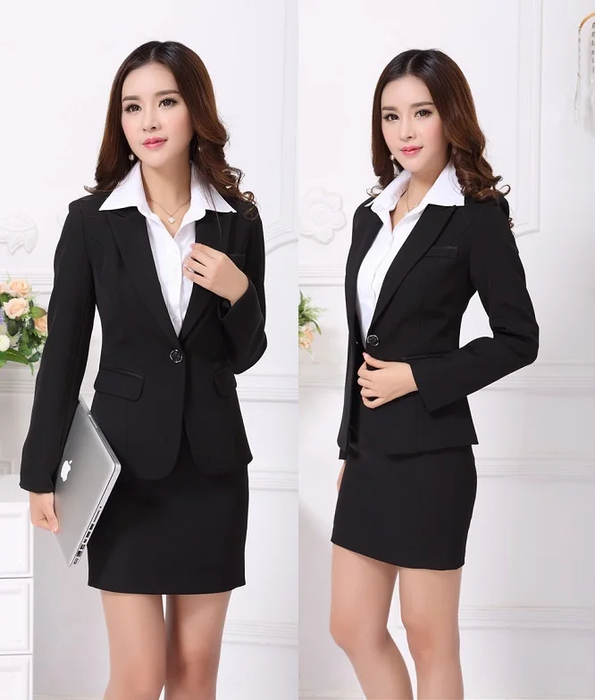 New Professional Fall Winter Business Women Work Wear Suits For Office Ladies Uniforms Design Blazers Pantsuits Skirt Suits