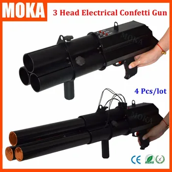 

4 Pcs/lot 3 head confetti machine FX Confetti Gun edm dj live confetti booster for wedding party decoration