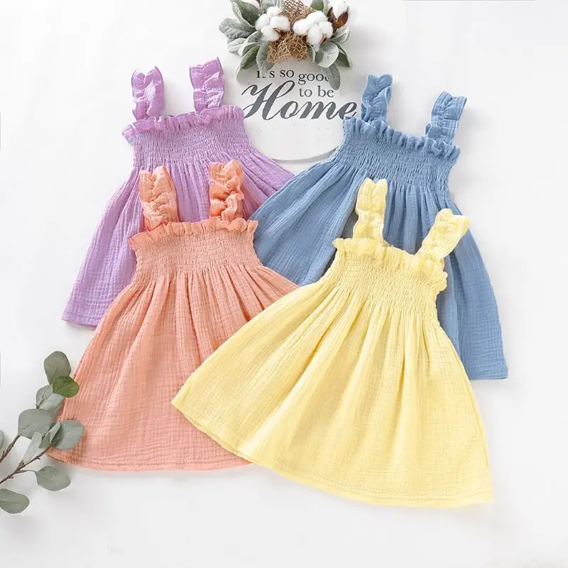 Toddler Kids Baby Girls Long Sleeve Butterfly Cotton Princess Trumpet Dress