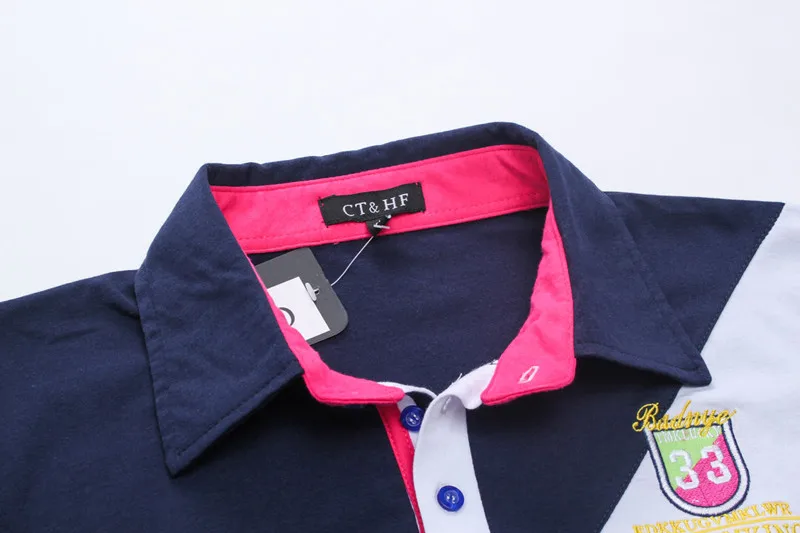 CT& HF Мужская Летняя короткая рубашка-поло с вышивкой в трех цветах слева