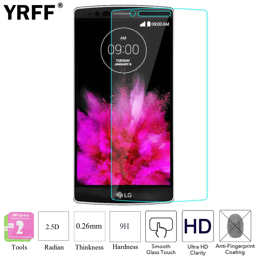 

2PCS 9H 0.026mm HD Premium Tempered Glass Protective Front Glass Film Screen Protector For LG G Flex 2 Flex2 H959