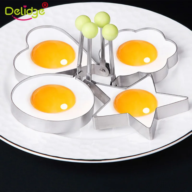 

Stainless Steel Fried Egg Mold Kitchen Heart Star Circle Ring Shaper Pancake Mould Frying Egg Cooking Tools