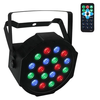 

Par Lights With Remote 18x1w Led Lighting For Stage KTV Pub Club Dsico Show Party ,US Plug