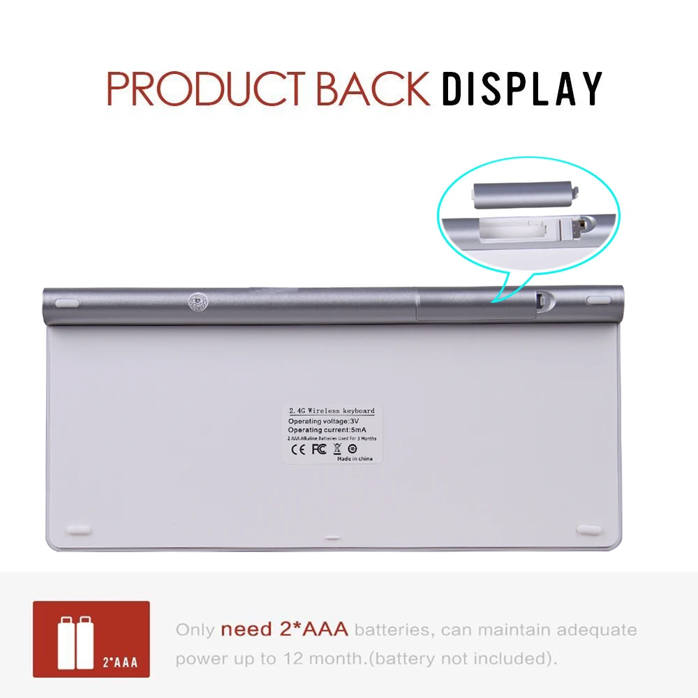 Беспроводная клавиатура Zienstar Israel на иврите ультратонкая 2 4G для Macbook/ПК