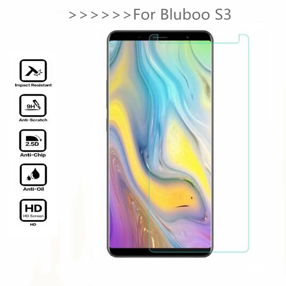 2 шт. закаленное стекло для Bluboo S3 защита экрана 9H 2.5D Защитная пленка телефона