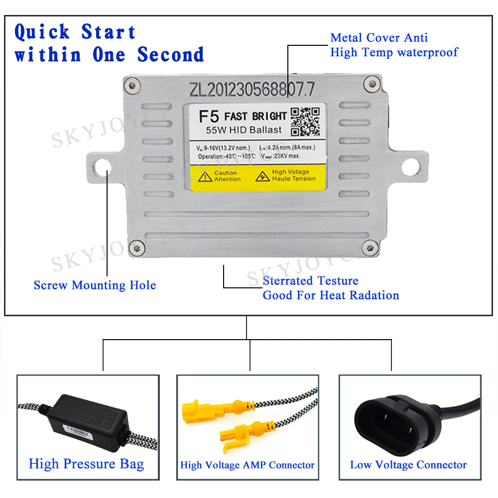 AC 55 Вт Xenon DLT F5 Быстрый Яркий HID балласт для 35 Вт 55 Вт Cnlight Yeaky Heartray HID набор ламп быстрый запуск тонкий 12 В 55 Вт HID реактор