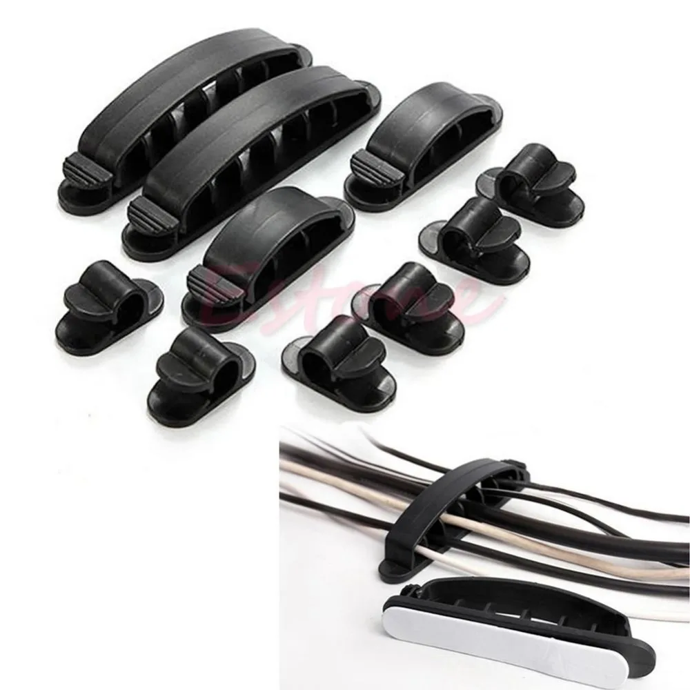 

10pcs Cable Cord Wire Line Organizer Plastic Clips Ties Fixer Fastener Holder