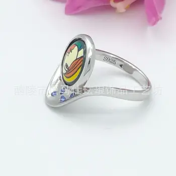 

925 silver plated platinum Czech drilling hand-painted new cloisonne enamel
