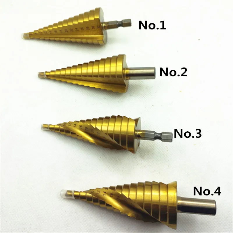

4-32mm HSS Step Cone Drill Bits Woodworking Hole Cutter