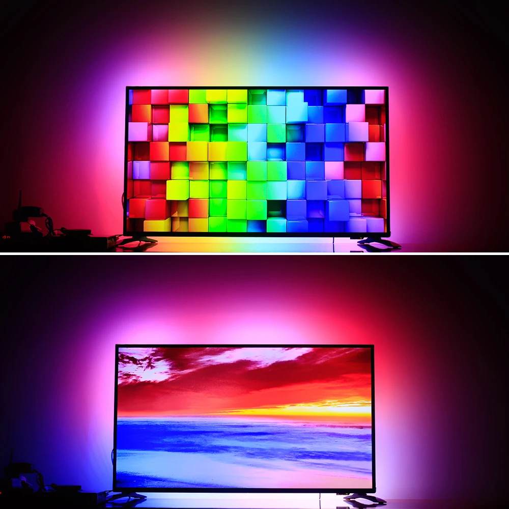 

Ambilight TV Backlight Dream Screen Flexible Smart Pixels LED Strip HDMI TV Raspberry Pi 5V power for 40-80 inch HDTV Full Kit