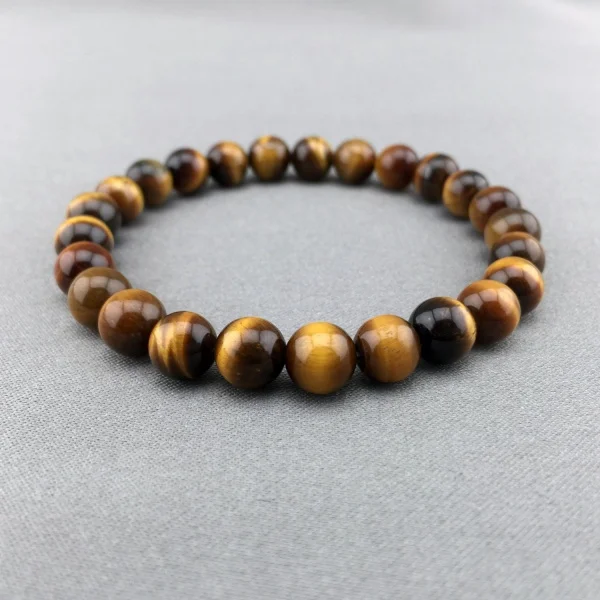 2017 Time-limited Trendy Women Stone Snake Chain New Fashion 10mm High Quality Tiger Eye Beaded Stretch Bracelet Man Jewelry | Украшения и