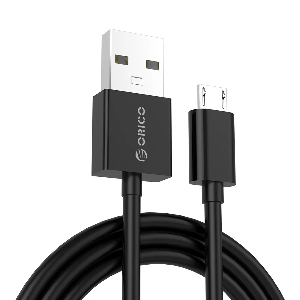 ORICO Micro USB кабель USB 2,0 кабель для быстрой синхронизации данных и зарядки для смартфонов samsung Galaxy Xiaomi HuaWei htc LG и других - Цвет: Черный