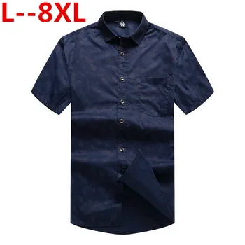 

8XL 6XL Mens Beach Hawaiian Shirt Tropical Summer Short Sleeve Shirt Men Brand Clothing Casual Loose Cotton Button Down Shirts