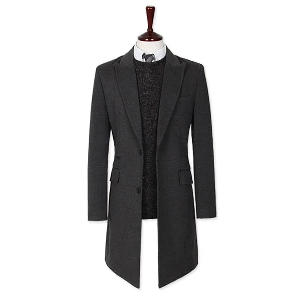 Zogaa 2019 Mens Spring and Autumn Coat Turn Down Collar Cotton Slim Fit Long Sleeve Jackets Casual Cardigan Wool Coat Hot Sale