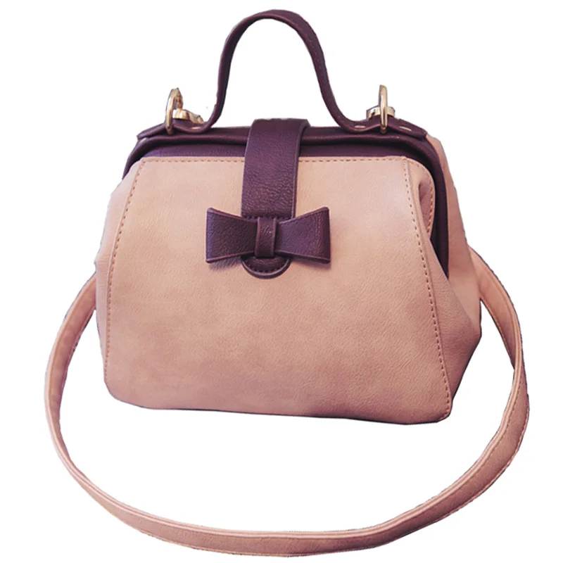 Women S Handbag Vintage Doctor Bag Leather Cute Bow Small Handbags Women S Handbag Vintage Doctor Bag Leather Cute Bow Small Handbags Pink Shoulder Messenger Crossbody Tote Bolsa In Top Handle Bags From Luggage
