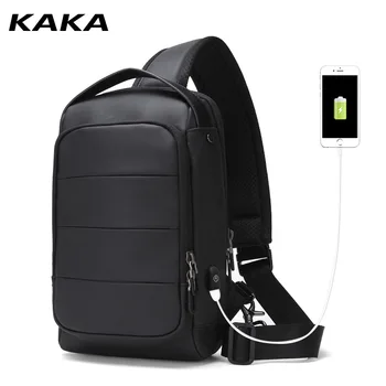 

KAKA Luxury Chest Bag USB charging Messenger Crossbody Bags for Men Shoulder Sling Bag Waterproof Short Trip mobile phone bag