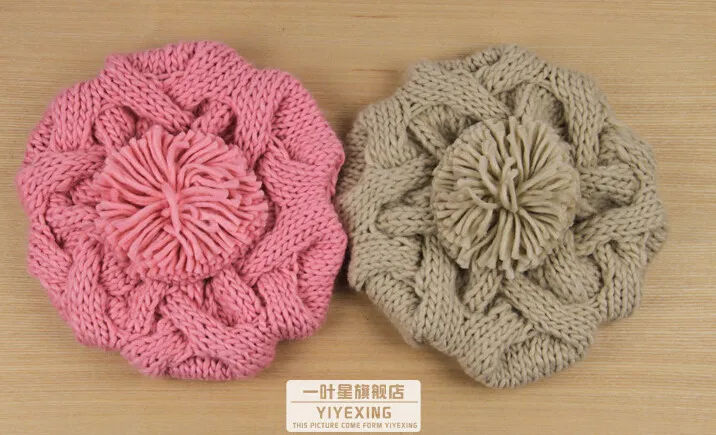 Bomhcs осень-зима одноцветное Цвет Шапки Мода ручной вязки Шапки теплые Для женщин шапочки шапки