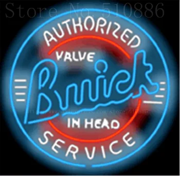 

Authorized Buick Service Real Glass Tube Car neon sign Beer Handcrafted Automotive signs Shop Store Business Signboard 18"x18"
