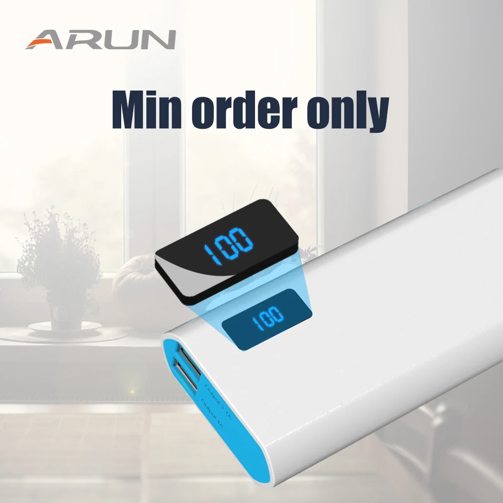 

ARUN 50-300 pcs mini order t 10000mAh power bank best seller in all e-commerce platfo 2.1A Can be shipped from Russian warehouse