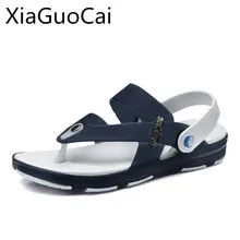 Мужские сандалии для ванной из мягкой кожи; мужские сандалии для дома или улицы; летняя крутая водонепроницаемая обувь для мужчин; 1383 35