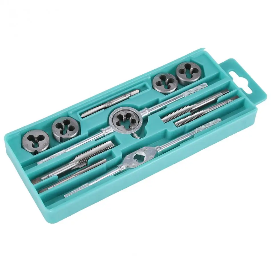 12pcs M6 M12 Metric Thread Taps and Dies Set With Handle Wrench