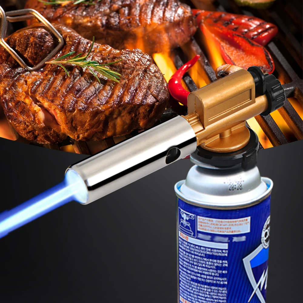 

803 Electronic Ignition Copper Flame Butane Gas Burners Gas Torch Lighter Hiking Camping Picnic BBQ Cooking Welding Equipment