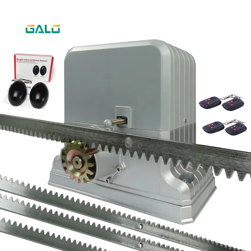 

GALO 1800kg electric sliding gate motors/automatic gate opener engine with steel racks 1 gate photocell 4 remote control
