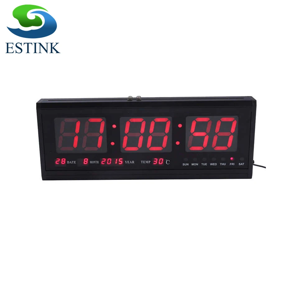

48cm Digital Wall Clock Big LED Time Calendar Temperature Desk Table Clocks LED Wall Watch Relogio De Parede Home Decoracion