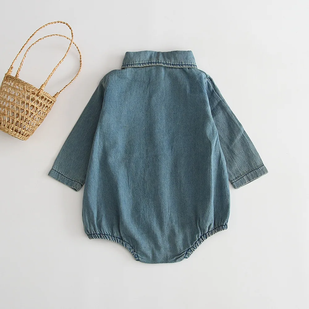 Newborn Baby Romper Denim New Born Baby Clothes Long Sleeve Infant Baby Boy Girl Romper Clothes Infant Toddler Jumpsuit Clothes