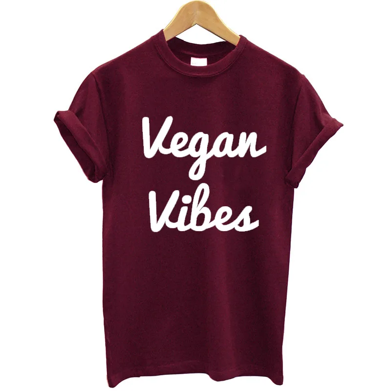 Женская футболка с коротким рукавом и круглым вырезом Vegan Vibes забавная уличная