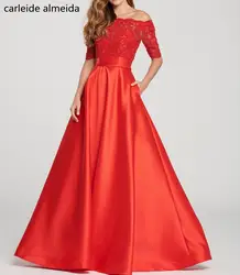 A-Line атласное платье для выпускного вечера с кружевной курткой из двух частей Gala jurken женское Формальное вечернее платье 2019 Vestidos de festa