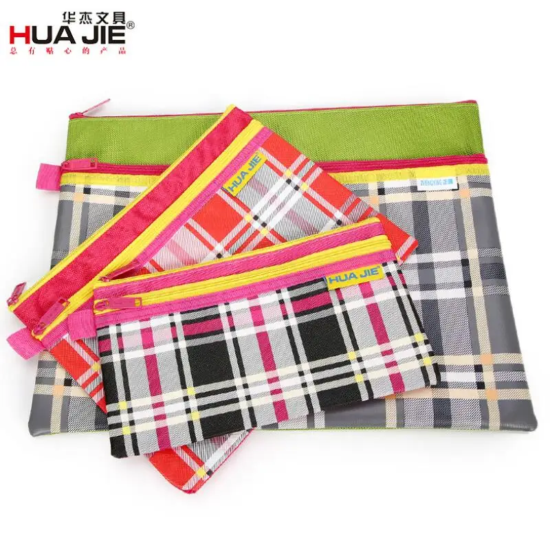 

Square Double Zipper Bag A4 A5 A6 Document Bag Bill Bag Storage Bag Storage Organizer Office Stationery School