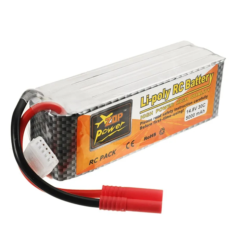 ZOP Power 14 8 v 5000mah 30c 4S RC Дрон Lipo батарея Банан вилка для вертолета квадрокоптера