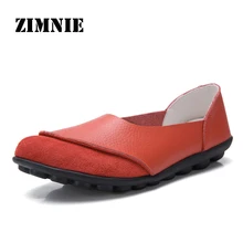 Zapatos planos de ocio suave marca ZIMNIE de verano para mujer, zapatos de cuero, mocasines para mujer, calzado de conducción informal para mujer, talla grande 35 ~ 44