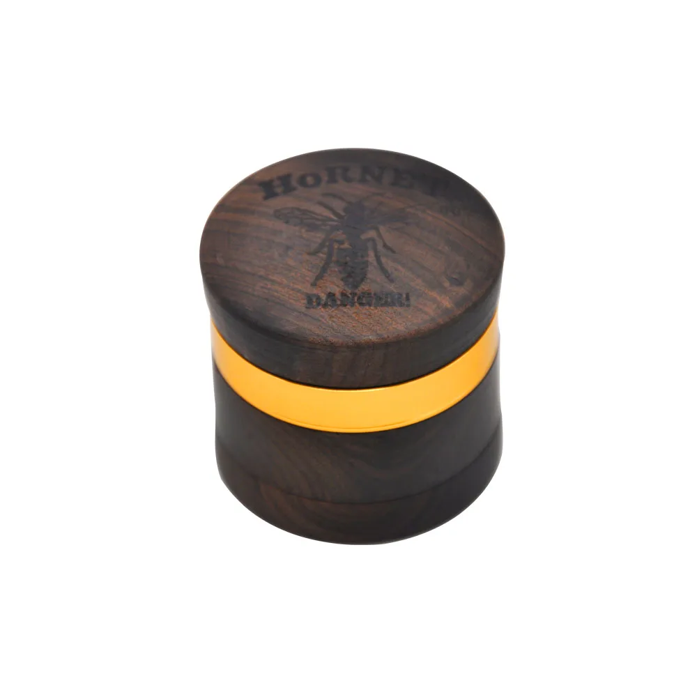 HORNET EbonyHandmade Tobacco Herb Grinder 60 мм 4 слоя алюминия травяной Grinder Дым с острыми алмазными зубами для курения - Цвет: ebony