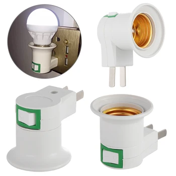 

1/3Pcs High Quality E27 Round Foot Lamp Base US Plug Lamp Holder Converter ON/OFF Screw Mouth Type Light Holder Mobile Lamp Base