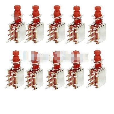 10pcs A03 PS-22F03 Right Angle PCB Latching Push Button Switch DPDT Double Pole 6 Pin | Обустройство дома