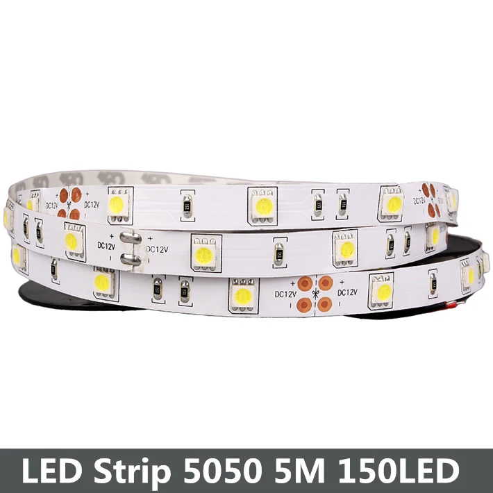 

Nonwaterproof RGB LED Strip 5050 5M 150Led SMD LED Ribbon Cool White Warm White Light 30LED/M LED Tape