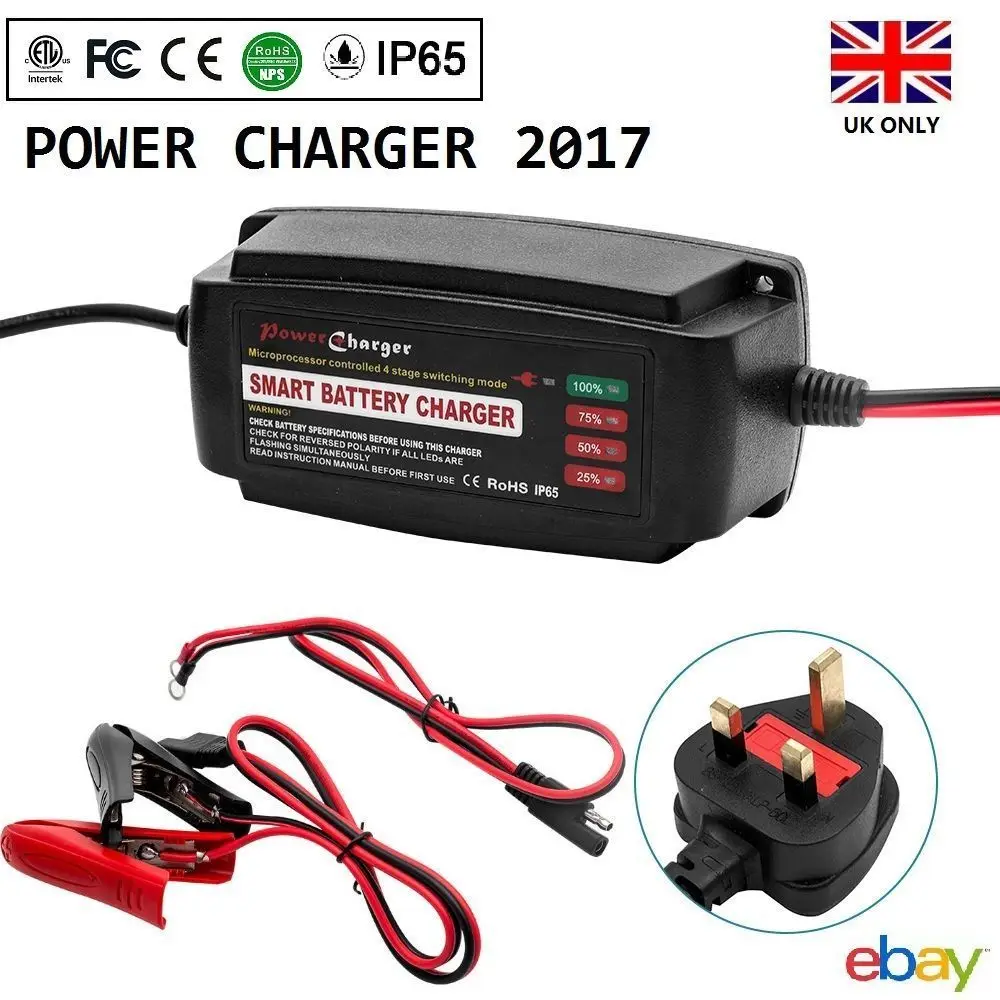 12V 5A Smart Battery Charger Car Van Boat Motorbike Truck IP65 Automatic Car Battery Charger With EU Plug