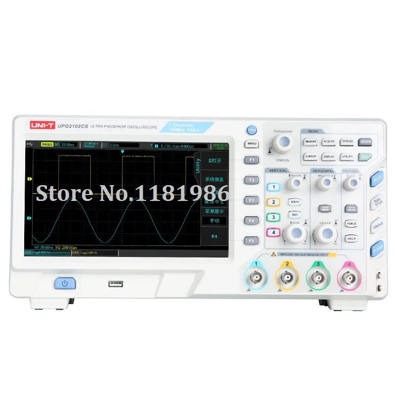 

UNI-T UPO2102CS 800x480 Ultra Phosphor Oscilloscopes 2 Channels Bandwidth Sample Rate 1GSa/s 8 inches TFT LCD