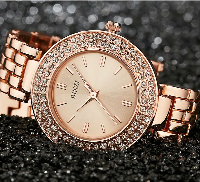 Relogio Feminino montre femme 2018 New Ladies Bracelet Watch For Women Rhinestone Gold Wrist Watch Top Brand Luxury Female Clock (7)