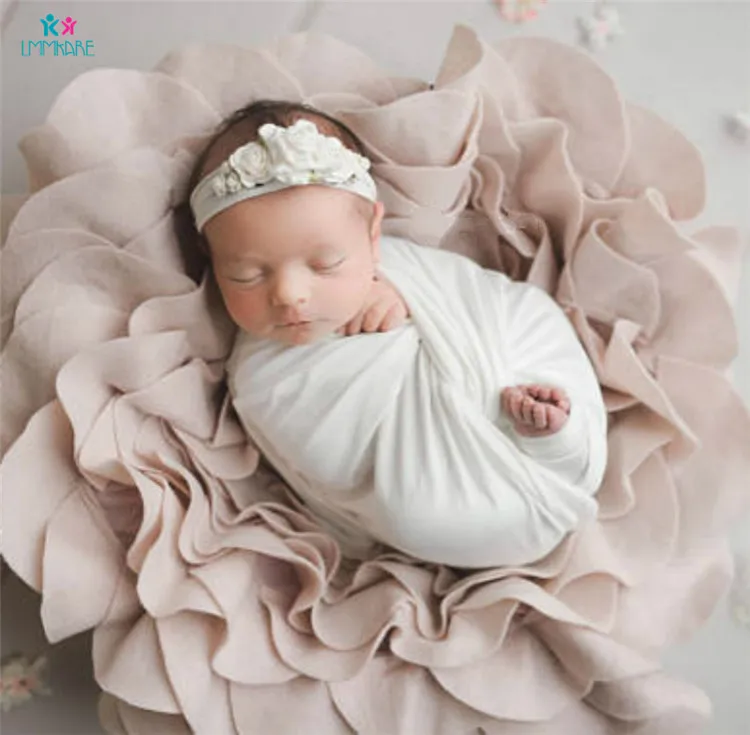 Хлопок новорожденных Детское одеяло сплошной шелк цвета скользкий бесследный ребенок пеленания основы фотографической фотографии