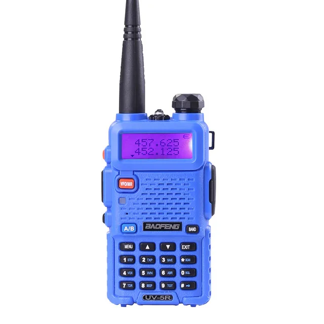 BAOFENG UV5R портативная рация 5 Вт UHF/VHF Двухдиапазонная двухсторонняя рация 1800 мАч емкость аккумулятора радиоприемник с клавиатурой из России - Цвет: Blue