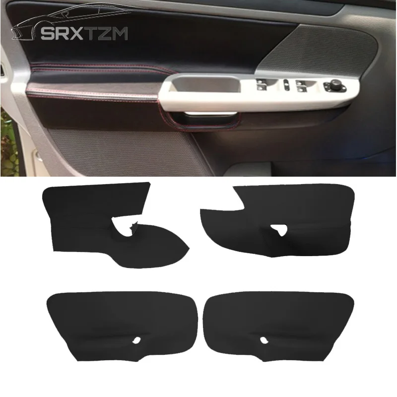 

SRXTZM 4pcs Black Beige Microfiber Leather Interior Door Panel Armrest Handle Cover For Volkswagen Golf 5 2005-2010 High Quality