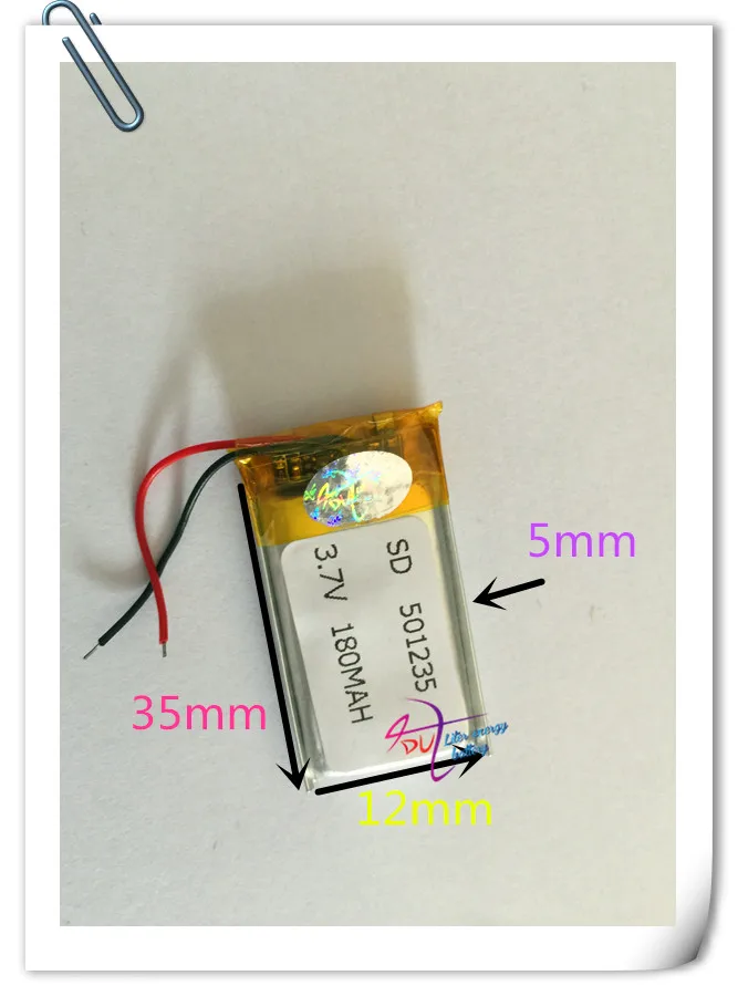 

Wholesale 50 pcs 3.7V 180mah Lithium Polymer LiPo Rechargeable Battery For Mp3 Mp4 PAD DVD DIY E-book bluetooth 501235