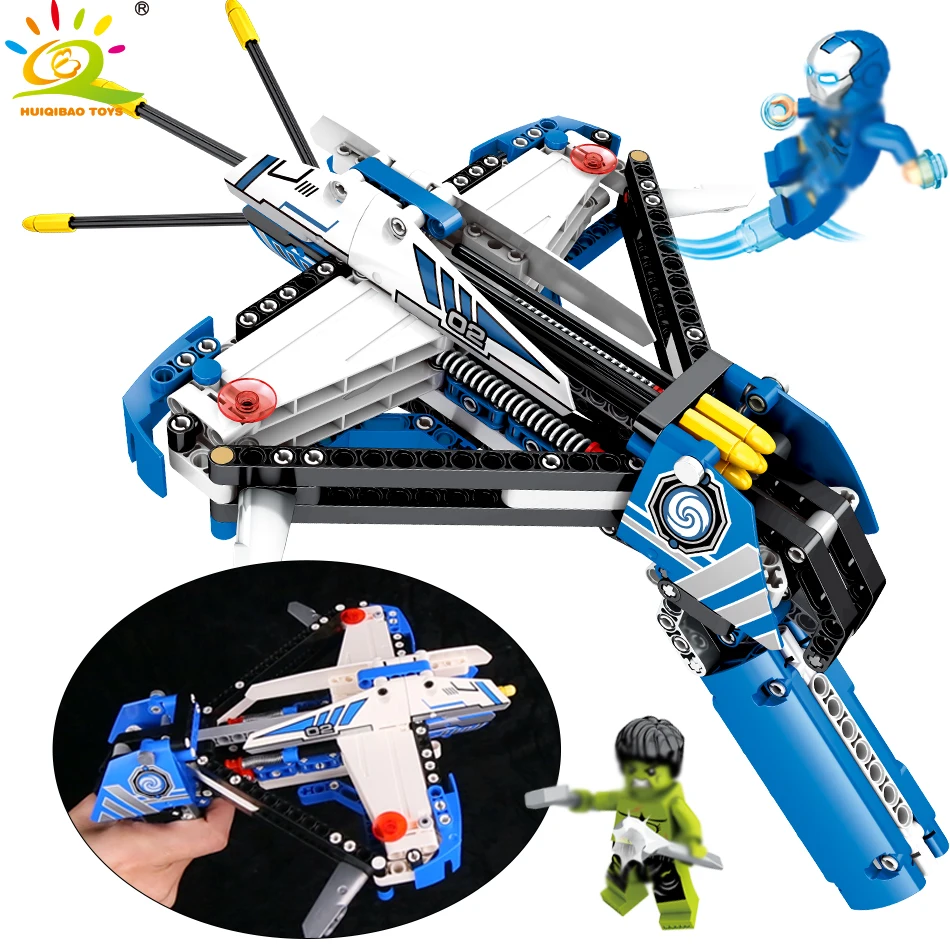 

HUIQIBAO 322pcs Shooting game model Building Blocks set Technic Gun figures Bricks Construction Toys for children